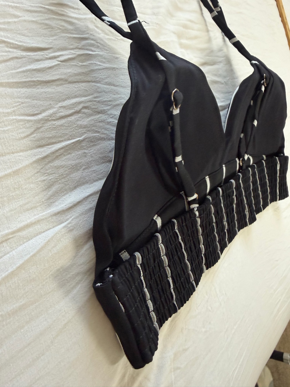 New Era Black and White Striped Bralette - Picture 5 of 7